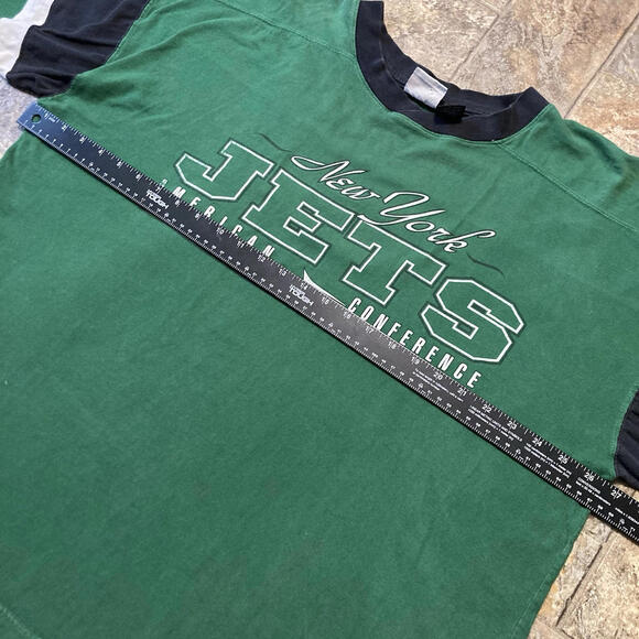 New York Jets 1997 Vintage The Edge Crewneck 3/4 Sleeve T-shirt Size XL - Picture 9 of 9